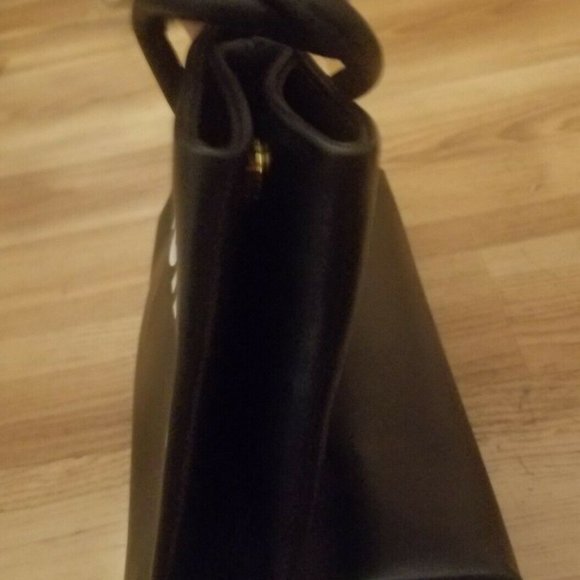 MOSCHINO Black Leather Logo Shoulder Bag - Picture 5 of 6